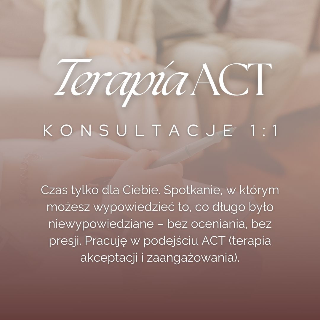 Sesje indywidualne – terapia ACT dla kobiet w ciąży i mam Czas tylko dla Ciebie. Spotkanie, w którym możesz wypowiedzieć to, co długo było niewypowiedziane – bez oceniania, bez presji. Pracuję w podejściu ACT (terapia akceptacji i zaangażowania). W Czechowicach-Dziedzicach